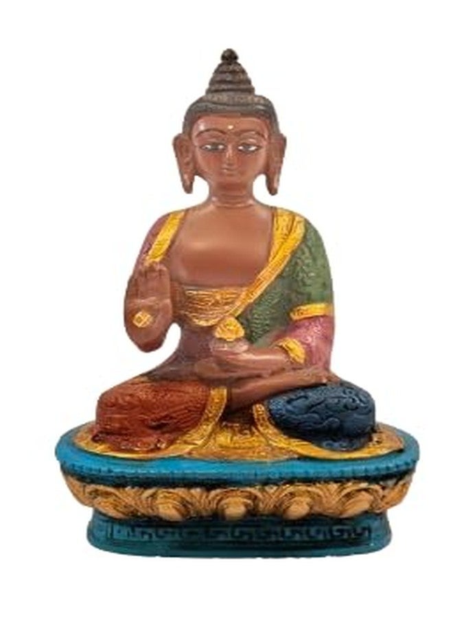 FASHERATI Brass Statue of Meditation Buddha Idol Buddhist Tibetan Home Decor Religious Gift 7 Inch 1.60 Kg - Image 1